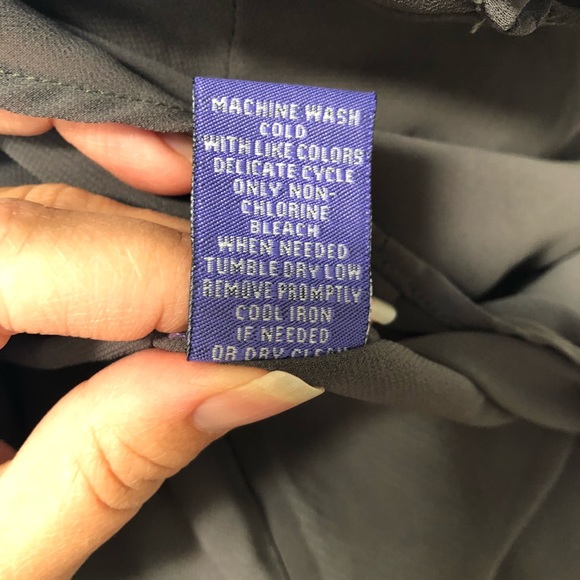 Vivienne Tam grey ruffle blouse designer chiffon semi sheer grey colour - Picture 7 of 8